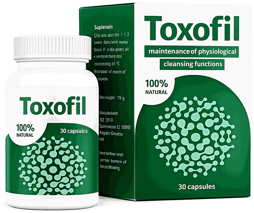 Toxofil – συσκευασία και δοχείο με 30 κάψουλες